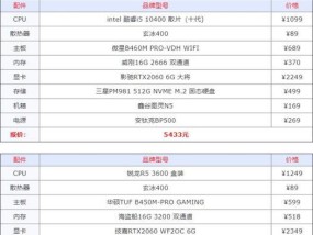 选择适合你的游戏电脑配置清单，玩转游戏世界（了解游戏电脑配置及价格）